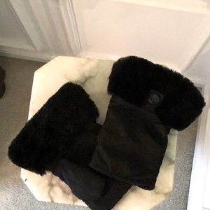 Ugh Australia Faux Fur Trimmed Fingerless Gloves